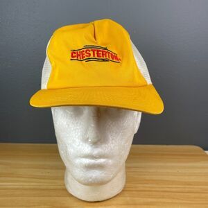 Chesterton Yellow/White Mesh Trucker Men Hat Atlas Snapback Baseball Cap